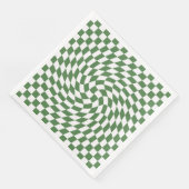 Olive Green & White Warted Checkered Pattern Serviette (Ecke)