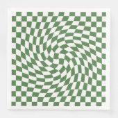 Olive Green & White Warted Checkered Pattern Serviette (Vorderseite)