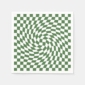 Olive Green & White Warted Checkered Pattern Serviette (Vorderseite)