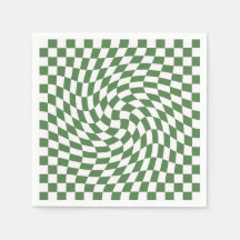 Olive Green & White Warted Checkered Pattern