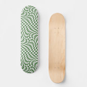 Olive Green & White Warted Checkered Pattern Skateboard (Vorderseite)