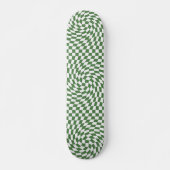 Olive Green & White Warted Checkered Pattern Skateboard (Vorne)
