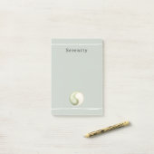 Olive Green Yin Yang Meditation Personalized  Post-it Klebezettel (Auf Schreibtisch)