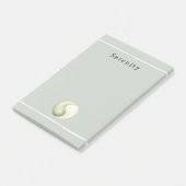 Olive Green Yin Yang Meditation Personalized  Post-it Klebezettel (angewinkelt)