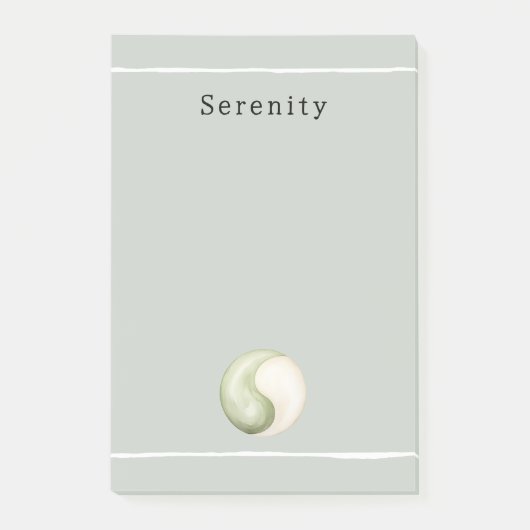 Olive Green Yin Yang Meditation Personalized  Post-it Klebezettel (Vorderseite)