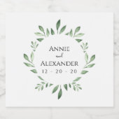 Olive Greenery Botanische Wasserfarbe Bierflaschenetikett (Einzelnes Label)