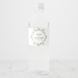 Olive Greenery Botanische Wasserfarbe Wasserflaschenetikett