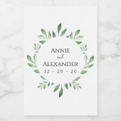 Olive Greenery Botanische Wasserfarbe Weinetikett (Einzelnes Label)