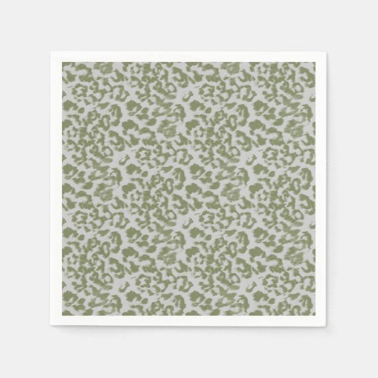 Olive grey spotted leopard  serviette (Vorderseite)