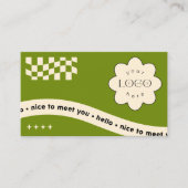 Olive Groovy Editable Business Card für Studio Visitenkarte (Vorderseite)