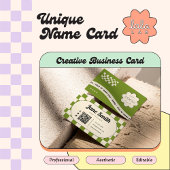 Olive Groovy Editable Business Card für Studio Visitenkarte