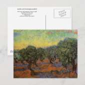 Olive Grove mit Orange Sky, Vincent van Gogh Postkarte (Vorne/Hinten)