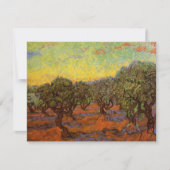 Olive Grove, Orange Sky von Vincent van Gogh (Vorderseite)