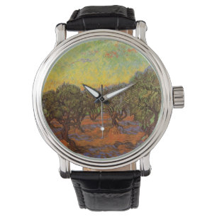 Olive Grove, Orange Sky von Vincent van Gogh Armbanduhr
