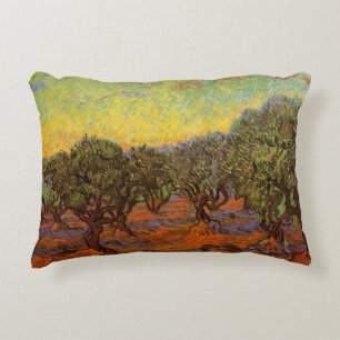 Olive Grove, Orange Sky von Vincent van Gogh Dekokissen