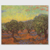 Olive Grove, Orange Sky von Vincent van Gogh Geschenkpapier (Flach)