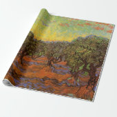 Olive Grove, Orange Sky von Vincent van Gogh Geschenkpapier (Ungerollt)