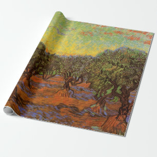Olive Grove, Orange Sky von Vincent van Gogh Geschenkpapier