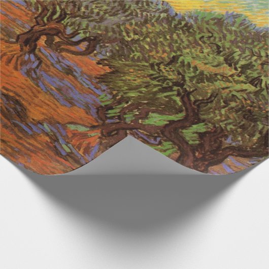 Olive Grove, Orange Sky von Vincent van Gogh Geschenkpapier (Ecke)