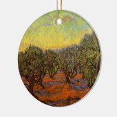 Olive Grove, Orange Sky von Vincent van Gogh Keramikornament (Links)