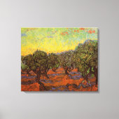 Olive Grove, Orange Sky von Vincent van Gogh Leinwanddruck (Vorderseite)