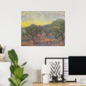 Olive Grove, Orange Sky von Vincent van Gogh Poster (Heimbüro)
