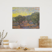 Olive Grove, Orange Sky von Vincent van Gogh Poster (Küche)