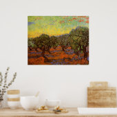Olive Grove, Orange Sky von Vincent van Gogh Poster (Küche)