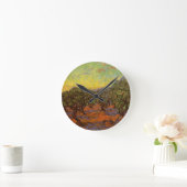 Olive Grove, Orange Sky von Vincent van Gogh Runde Wanduhr (Zuhause)