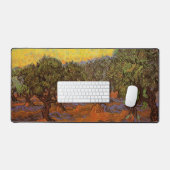 Olive Grove, Orange Sky von Vincent van Gogh Schreibtischunterlage (Tastatur & Maus)