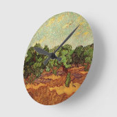 Olive Grove, Pale Blue Sky von Vincent van Gogh Runde Wanduhr (Winkel)