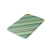 Olive-grüne Diagonalstreifen Badematte (Schrägansicht)