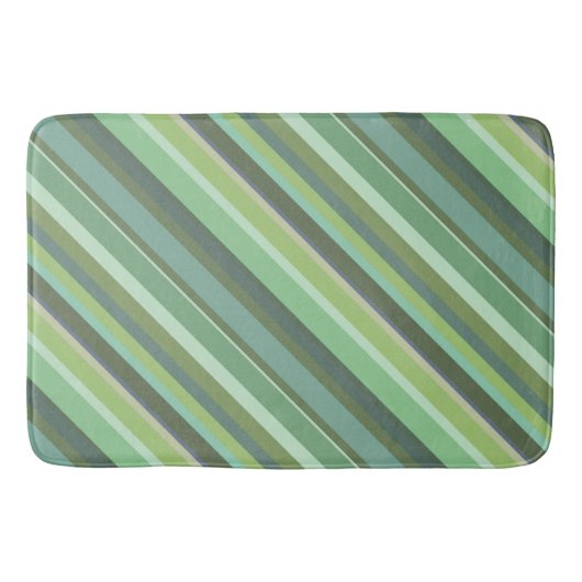 Olive-grüne Diagonalstreifen Badematte (Vorderseite)