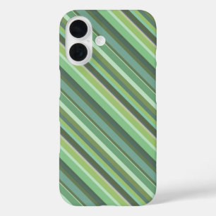 Olive-grüne Diagonalstreifen iPhone 16 Hülle