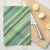 Olive-grüne Diagonalstreifen Handtuch (Viertel Falte)