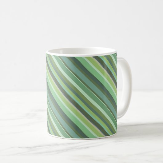 Olive-grüne Diagonalstreifen Kaffeetasse (VorderseiteRechts)