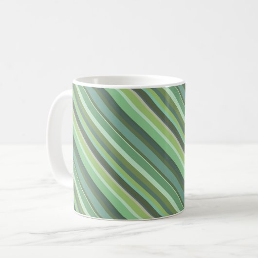 Olive-grüne Diagonalstreifen Kaffeetasse (Vorderseite Links)