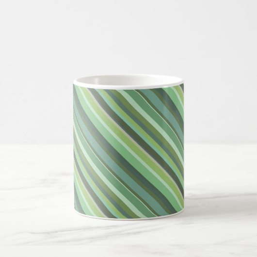Olive-grüne Diagonalstreifen Kaffeetasse (Mittel)