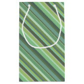 Olive-grüne Diagonalstreifen Kleine Geschenktüte (Rückseite)