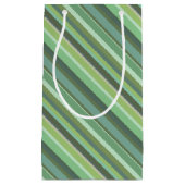 Olive-grüne Diagonalstreifen Kleine Geschenktüte (Vorderseite)