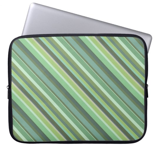 Olive-grüne Diagonalstreifen Laptopschutzhülle (Vorderseite)