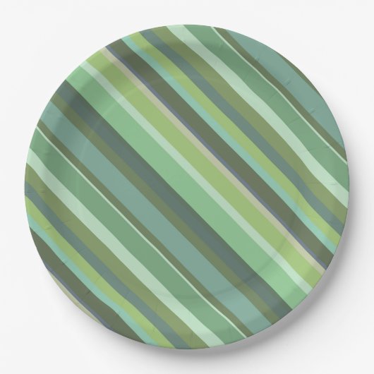 Olive-grüne Diagonalstreifen Pappteller (Vorderseite)