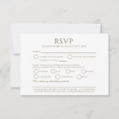 Olive-grüne Oval-Blatt-Monogramm-UAWG Hochzeit RSVP Karte (Rückseite)