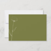 Olive-Grünes-Baumwoll-Blumen-Boho-beige-Dankeschön Einladung (Rückseite)