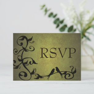 Olive-Grunge-Reben-RSVP-Karte RSVP Karte