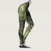 Olive Grunge Textured Spandex Leggings (Rechts)