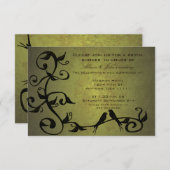 Olive Grunge Vines Bridal Dusche Einladung (Vorne/Hinten)