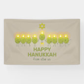 Olive Hanukkah Menorah Banner (Horizontal)