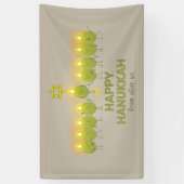 Olive Hanukkah Menorah Banner (Vertikal)