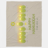 Olive Hanukkah Menorah Fleecedecke (Vorderseite)